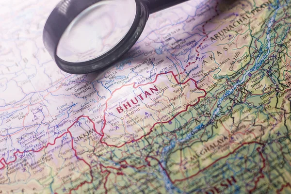 俄罗斯伊万诺夫斯克 2018年11月24日 世界地图上的不丹 — 图库照片