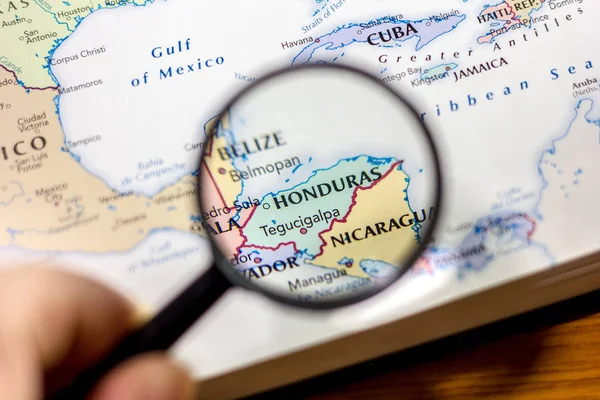 Ivanovsk Federacja Rosyjska Listopada 2018 Honduras Mapie Świata — Zdjęcie stockowe