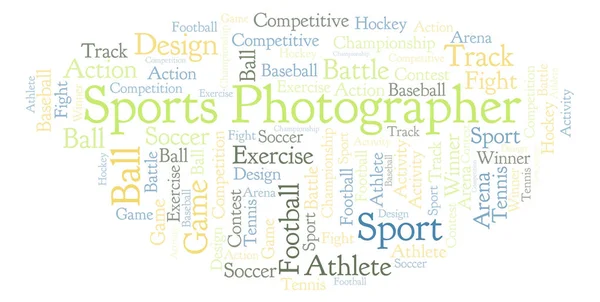 Sportowe Fotograf Słowo Cloud Wykonane Tylko Tekst — Zdjęcie stockowe