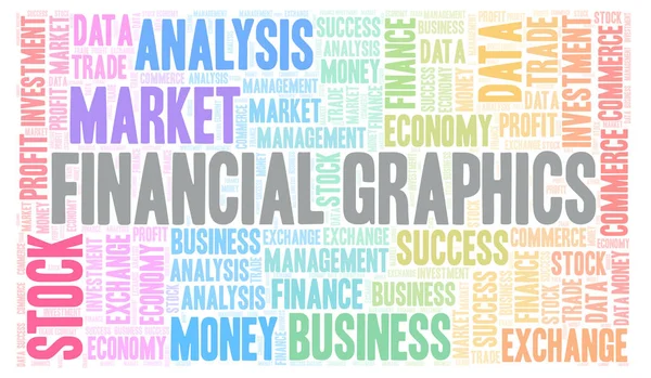 Financial Graphics Word Cloud Wordcloud Realizzato Solo Con Testo — Foto Stock