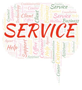 Servisi kelime bulutu. Yalnızca metin ile yapılan Wordcloud.