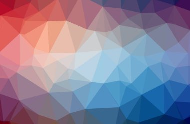 Soyut düşük poli mavi yatay arkaplan çizimi