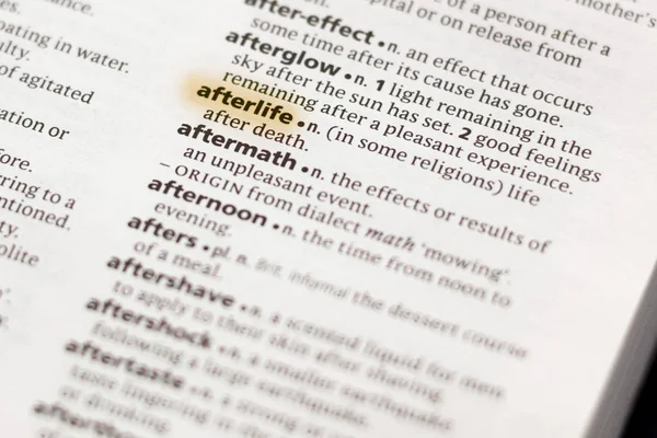 Word Phrase Afterlife Dictionary Highlighted Marker — Stock Photo, Image