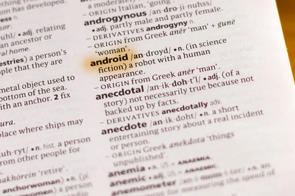 Слово Фраза Android Словаре Выделены Маркером — стоковое фото