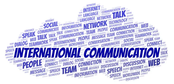 Internationale Communicatie Word Cloud Wordcloud Gemaakt Met Alleen Tekst — Stockfoto