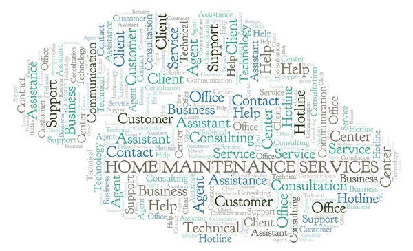 Home Maintenance Services word cloud. Wordcloud made with text only.