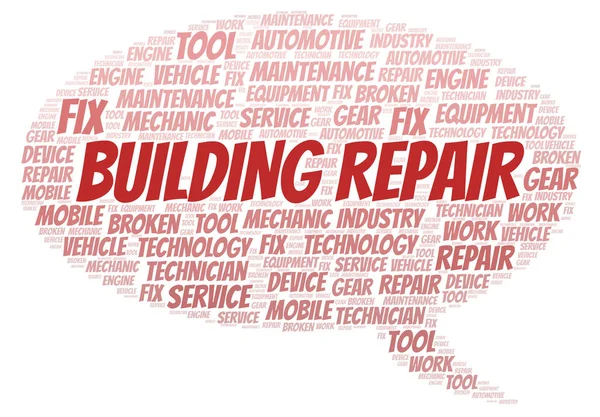 Byggnaden Reparera Word Cloud Wordcloud Gjorda Med Endast Text — Stockfoto