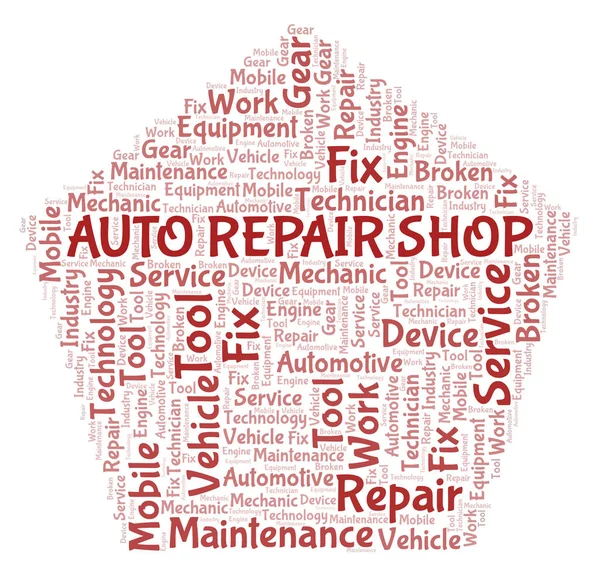 Auto Repair Shop Word Cloud Wordcloud Gjorda Med Endast Text — Stockfoto