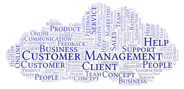 Customer Management word cloud. Made with text only.