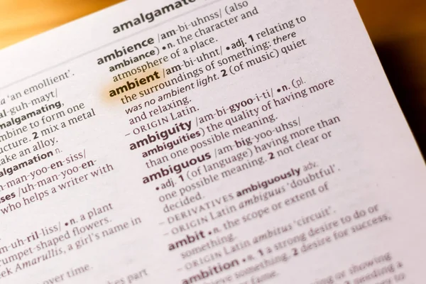 Word Phrase Ambient Dictionary Highlighted Marker — Stock Photo, Image