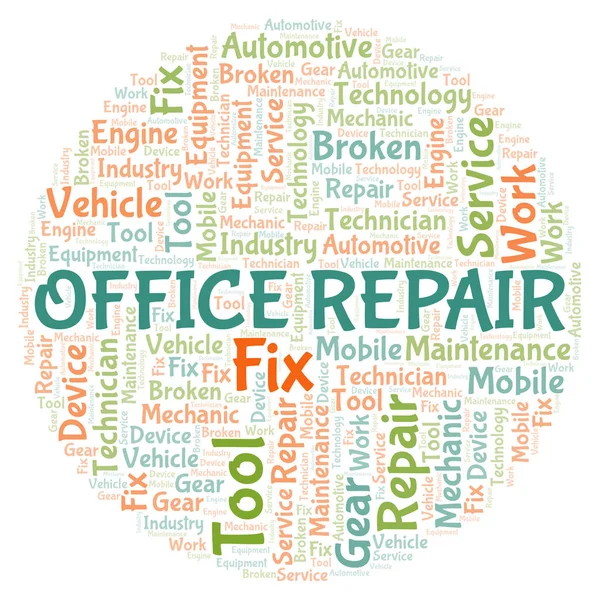 Office Repair Nuvem Palavras Wordcloud Feito Apenas Com Texto — Fotografia de Stock