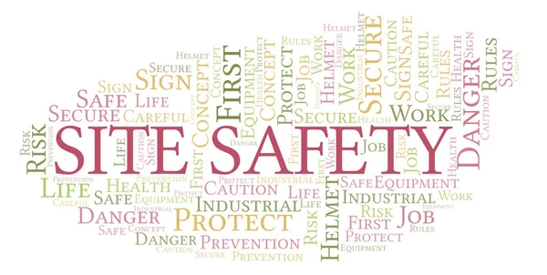 Site Safety word cloud. Word cloud made with text only.