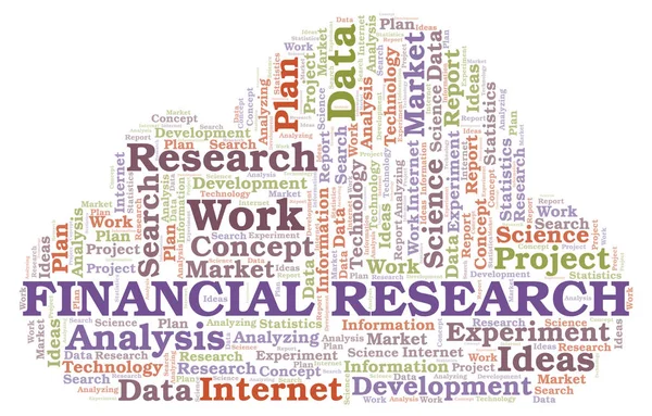 Financial Research Nuvem Palavras Wordcloud Feito Apenas Com Texto — Fotografia de Stock