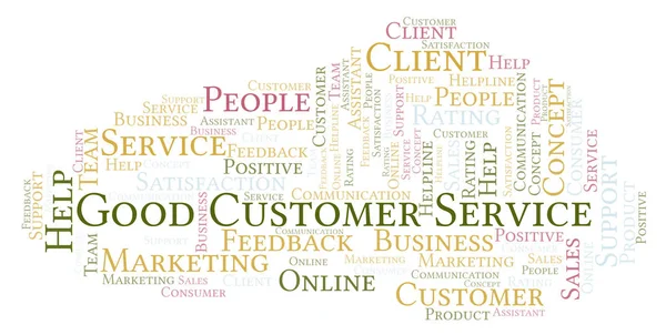 Buen Servicio Cliente Word Cloud Hecho Solo Con Texto — Foto de Stock