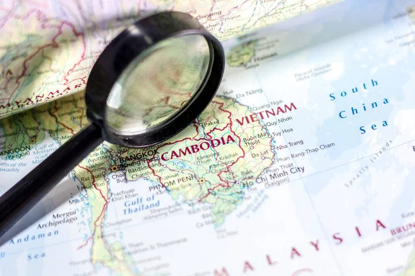 Ivanovsk Russia November 2018 Cambodia Map World — Stock Photo, Image