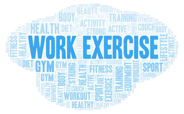 Exercício Trabalho Nuvem Palavras Wordcloud Feito Apenas Com Texto — Fotografia de Stock