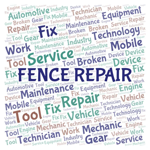 Fence Repair word cloud. Wordcloud made with text only.