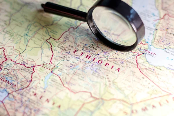 俄罗斯伊万诺夫斯克 2018年11月24日 世界地图上的埃塞俄比亚 — 图库照片