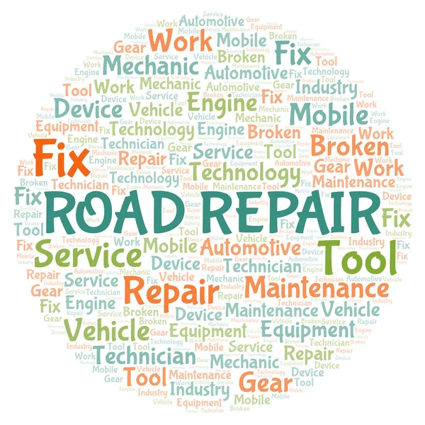 Road Reparera Word Cloud Wordcloud Gjorda Med Endast Text — Stockfoto