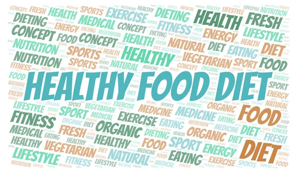 Gesunde Ernährung Dietv Wortwolke Wordcloud Nur Mit Text Erstellt — Stockfoto