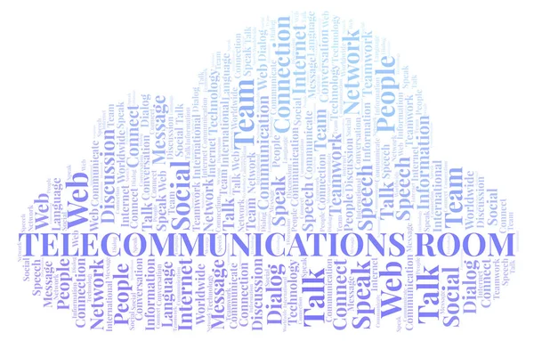 Telecommunicatie Kamer Word Cloud Wordcloud Gemaakt Met Alleen Tekst — Stockfoto