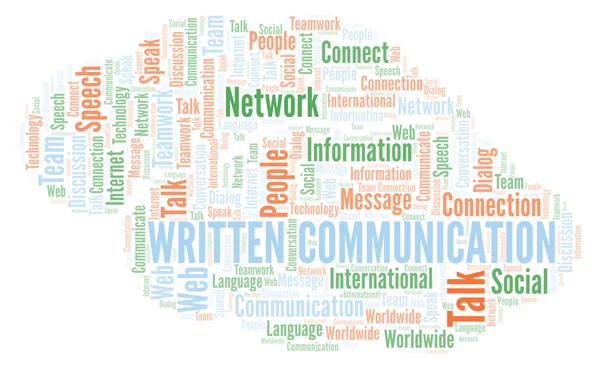 Γραπτή Επικοινωνία Σύννεφο Λέξεων Wordcloud Γίνεται Κείμενο Μόνο — Φωτογραφία Αρχείου
