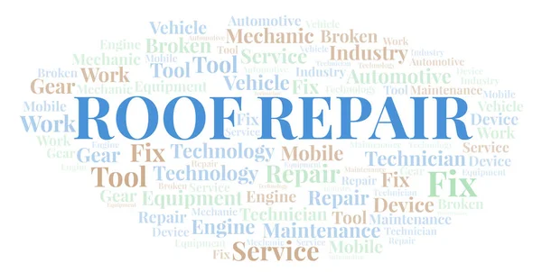 Dachreparatur Wort Wolke Wordcloud Nur Mit Text Erstellt — Stockfoto