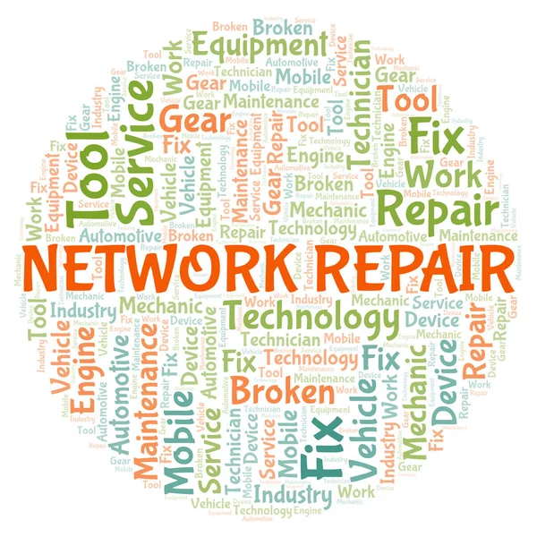 Network Reparation Word Cloud Wordcloud Gjorda Med Endast Text — Stockfoto