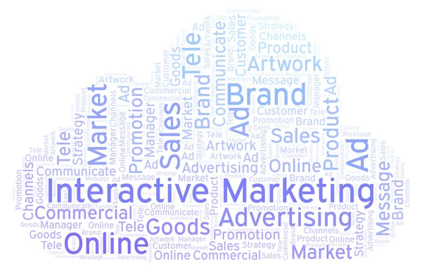 Nuvem Palavras Com Texto Marketing Interativo Wordcloud Feito Apenas Com — Fotografia de Stock