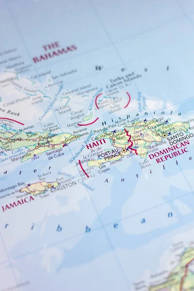 Ivanovsk Rusia Noviembre 2018 Haití Mapa Del Mundo — Foto de Stock