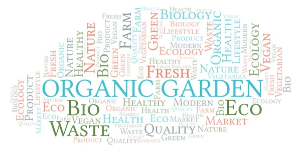 Organic Garden Word Cloud Wordcloud Текстом — стоковое фото