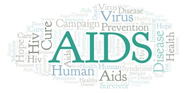 AIDS sözcük bulut, yalnızca metin ile yapılan