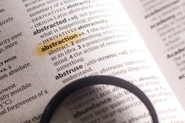 Sözcük veya tümceciğin soyutlama marker ile vurgulanan bir sözlük.