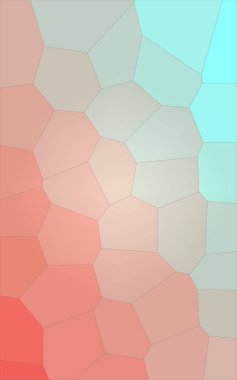 Dikey aqua ve kırmızı çizimi dev altıgen arka plan