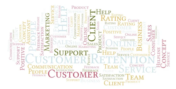 Customer Retention word cloud. Made with text only.