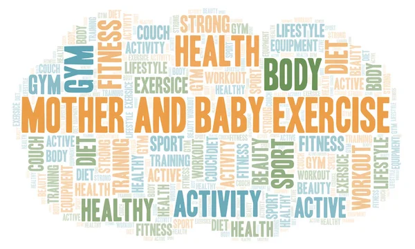 Mor Och Baby Motion Word Cloud Wordcloud Gjorda Med Endast — Stockfoto