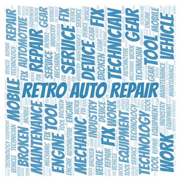 Retro Auto Repair Word Cloud Wordcloud Gjorda Med Endast Text — Stockfoto
