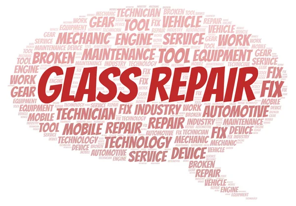 Glas Reparation Word Cloud Wordcloud Gjorda Med Endast Text — Stockfoto