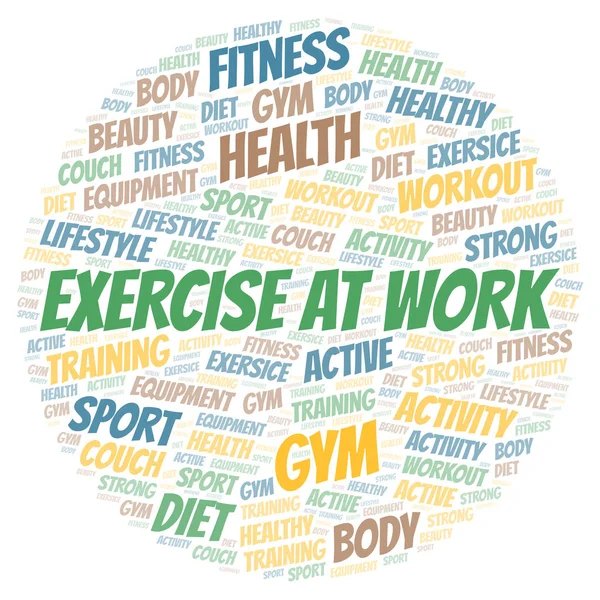 Exercício Trabalho Nuvem Palavras Wordcloud Feito Apenas Com Texto — Fotografia de Stock