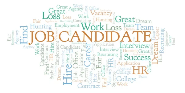 Job Candidate Word Cloud Wordcloud Made Text Only — Stock Photo, Image