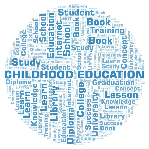 Educación Infantil Word Cloud Wordcloud Hecho Solo Con Texto — Foto de Stock