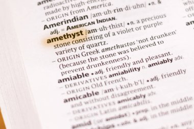 Sözcük veya tümceciğin Ametist marker ile vurgulanan bir sözlük.