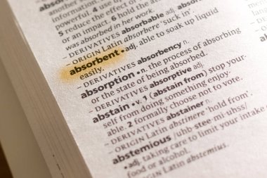 Sözcük veya tümceciğin marker ile vurgulanan bir sözlük emici.