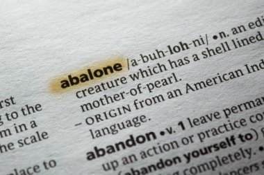 Sözcük veya tümceciğin Abalone marker ile vurgulanan bir sözlük.