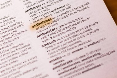 Sözcük veya tümceciğin ambulans marker ile vurgulanan bir sözlük.
