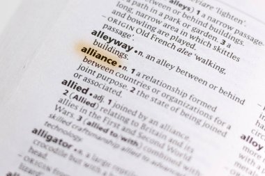 Marker ile vurgulanan sözlüğe sözcük veya tümcecik İttifak.