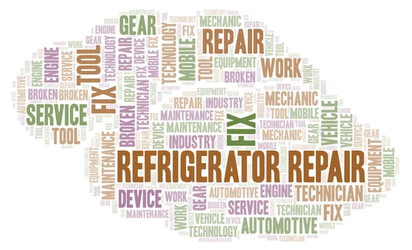 Refrigerator Repair word cloud. Wordcloud made with text only.