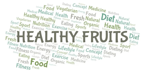 Healthy Fruits Word Cloud Wordcloud Made Text Only — Stock Photo, Image