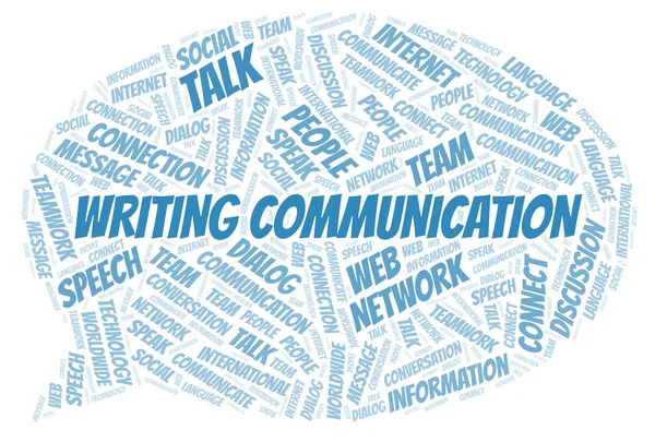 Escribir Comunicación Palabra Nube Wordcloud Hecho Solo Con Texto — Foto de Stock