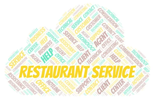Restaurant Service Mot Nuage Wordcloud Fait Avec Texte Seulement — Photo